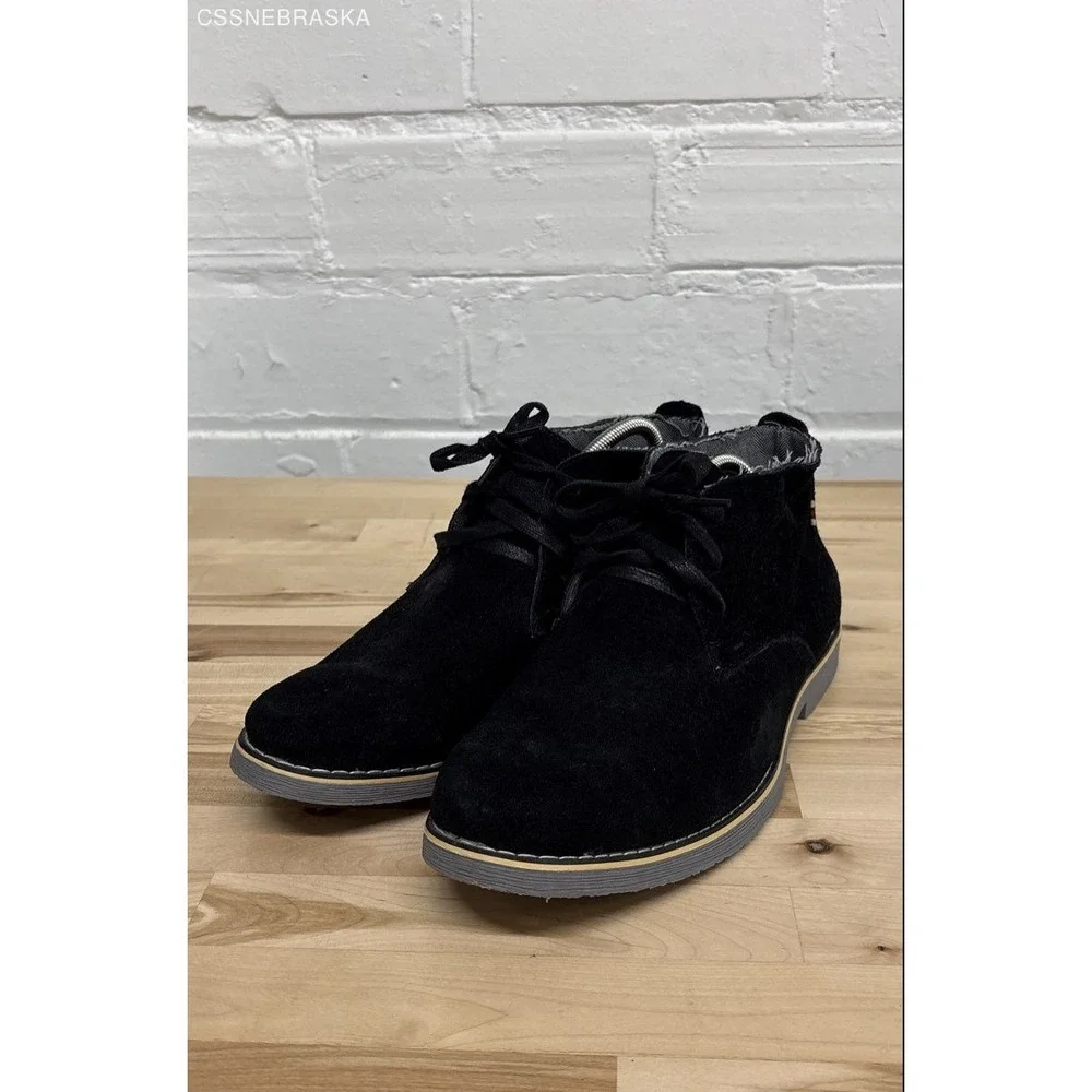 Alpine Swiss Black Mens Genuine Suede Chukka Boots -‎ Size 11
